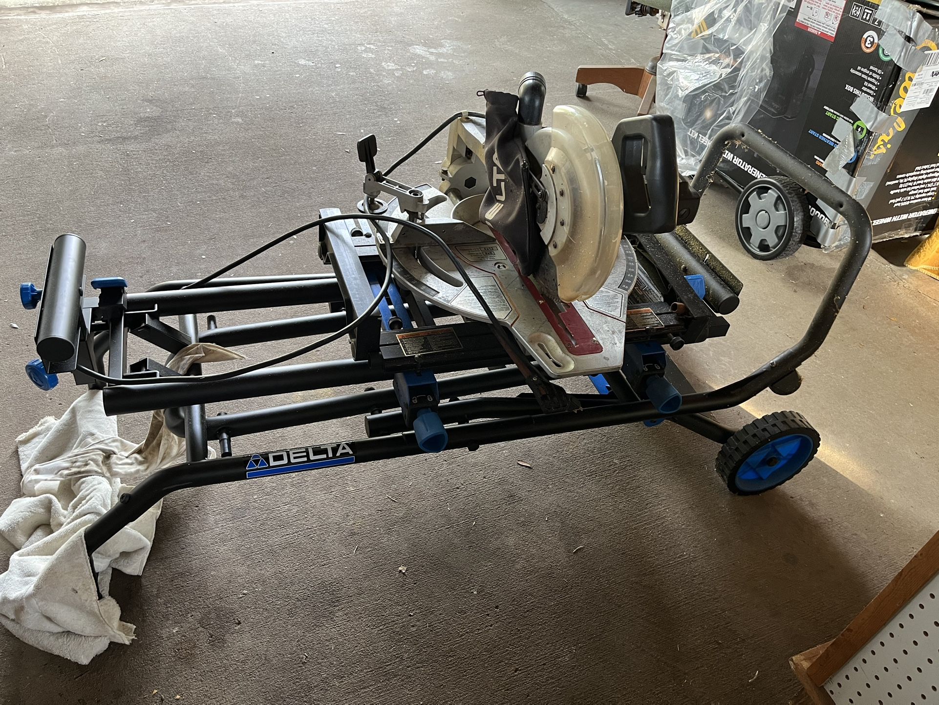 Compound Ryobi Saw On Portable Stand