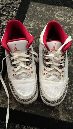 SIZE 6.5 WOMENS Somewhat used Air Jordan 3 Retro "Cardinal Red".