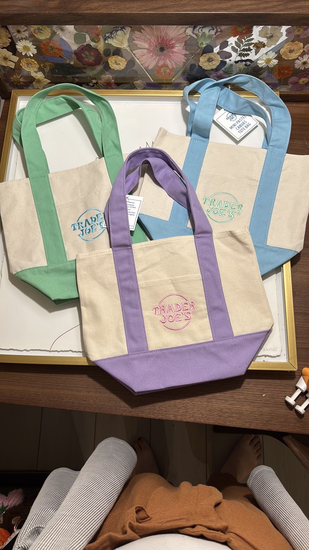 Trader Joe’s Mini Pastel Canvas Tote Bag