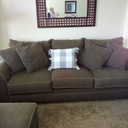 Couch with Large Matching  Chair with Ottoman 