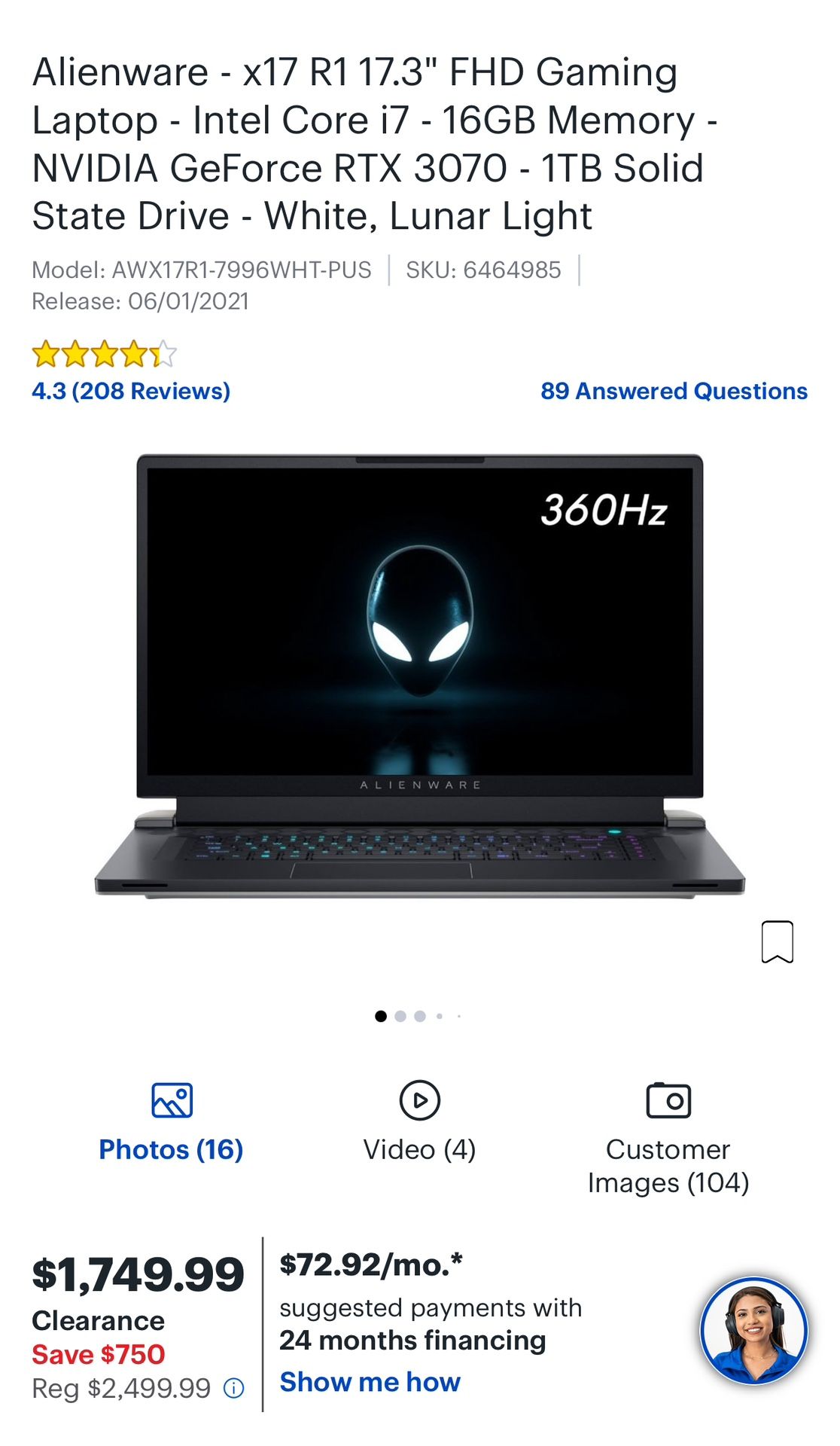 Alienware Gaming PC x17 for Sale in Miami, FL - OfferUp