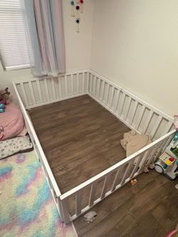 Full size toddler floor bed with mattress