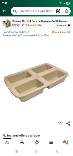 Pampered Chef Stoneware Mini Loaf Pan (1418)