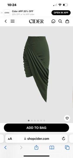 Solid Ruched Asymmetrical Hem Skirt