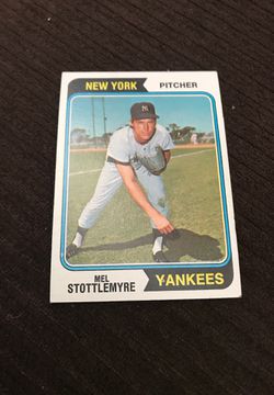 1974 Topps Baseball Card New York Yankees Mel Stottlemyre