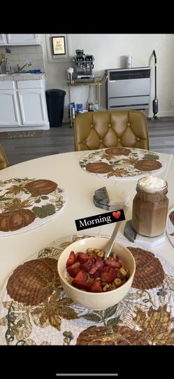 Beautiful Vintage Table With Mustard Chairs