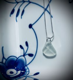 Safety Glass Sea Glass Sterling Silver Necklace 