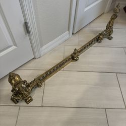 Antique Brass Fireplace Hearth Fender