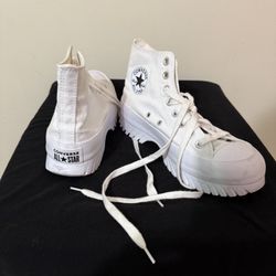 Whit Chunky Converse All Star High top Shoes W 8 1/2