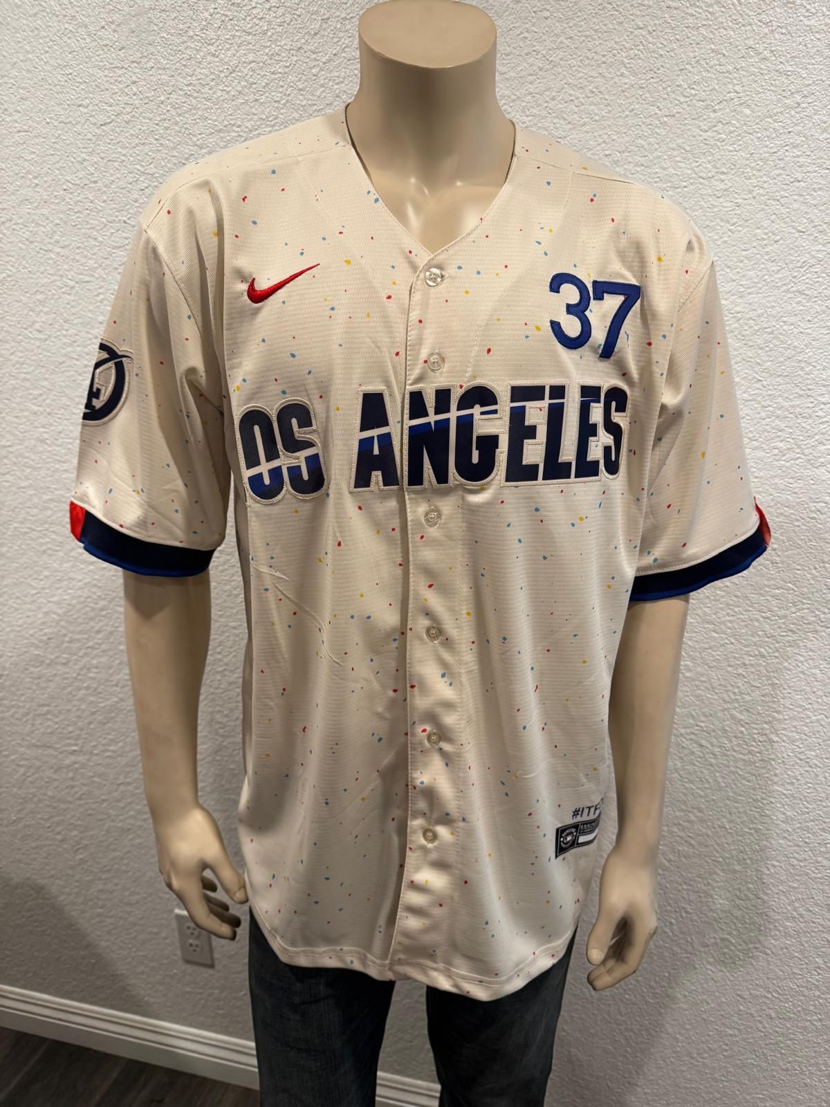 Los Angeles Dodgers Teoscar Hernandez # 37 Stitch Cream 2024 City Connect Jersey