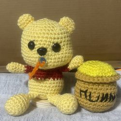 Baby Winnie The Pooh With Honey Pot Handmade