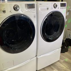 LG Washer And Gas Dryer With Pedestal Included  Set For $750