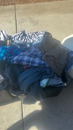 Costco size bin of clothes