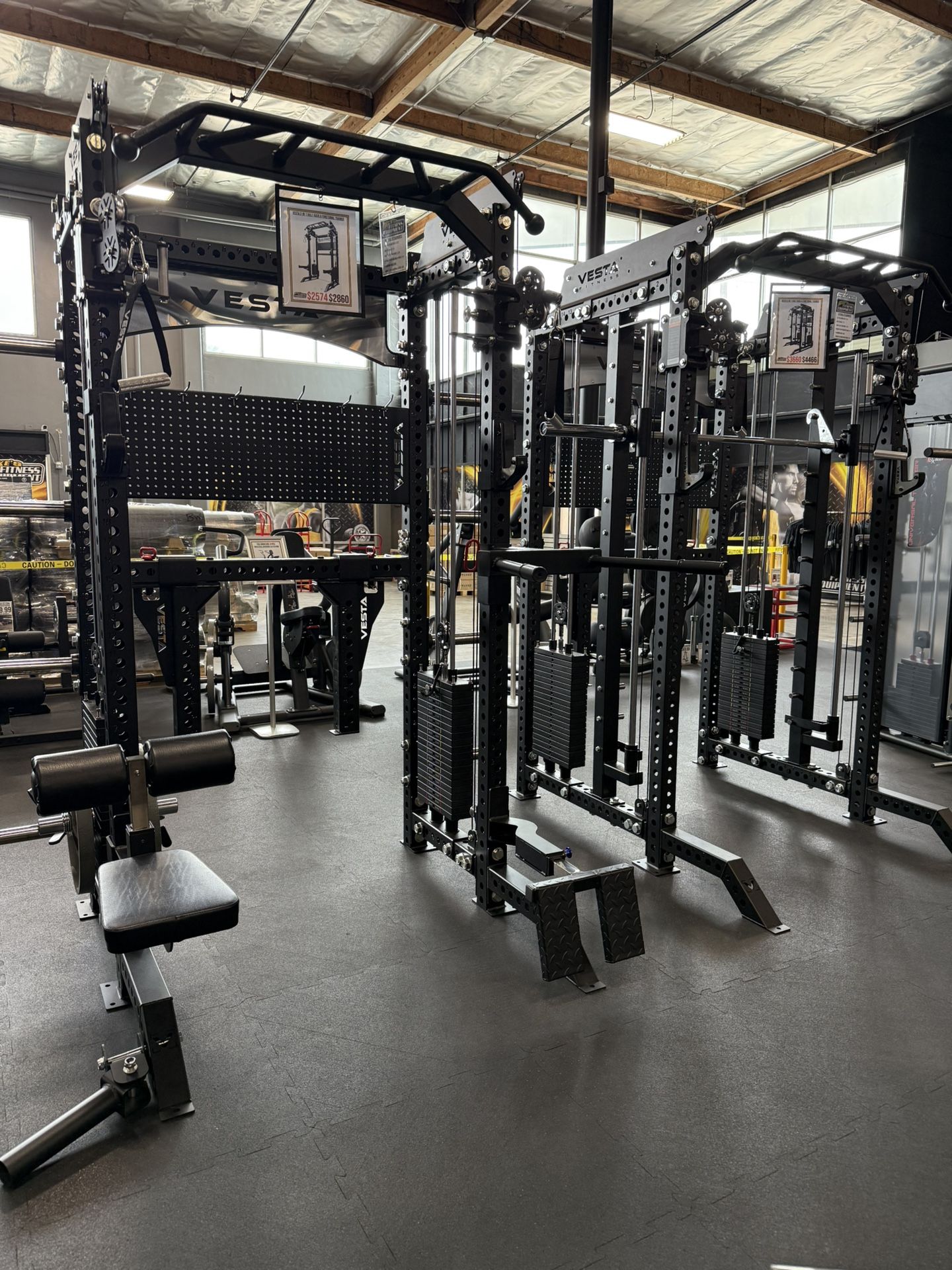 VESTA FITNESS 2in1 - Squat Rack Power Cage Functional Trainer with Smith Machine Option 