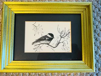 Vintage Postcard Chickadee