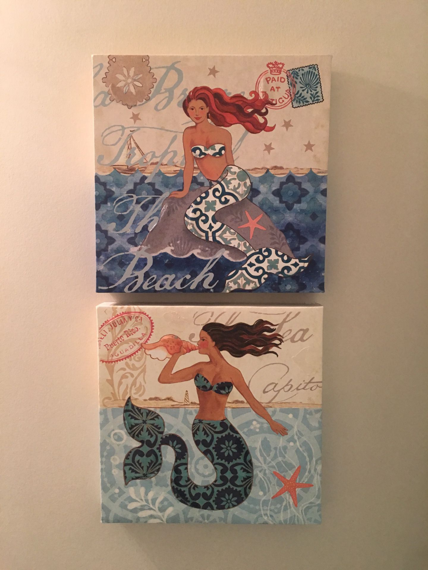 2x2 Canvas Mermaid Artwork