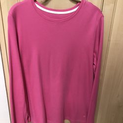 Hot Pink Long Sleeve Top Large