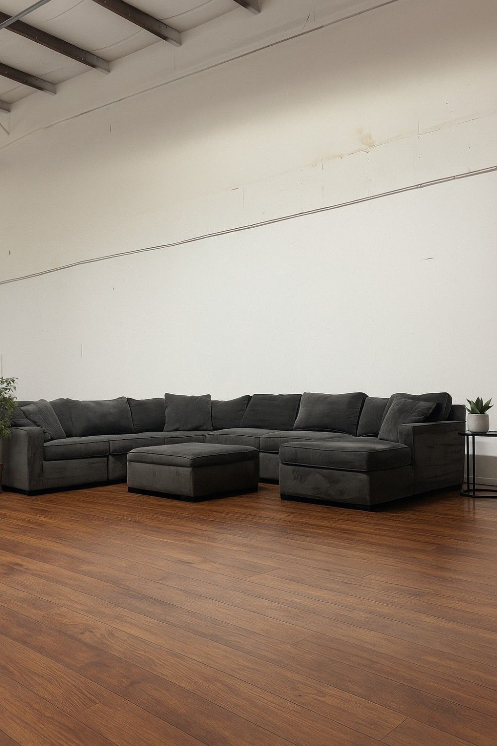 Gray Macy's Radley Sectional with Storage Ottoman, Free Delivery