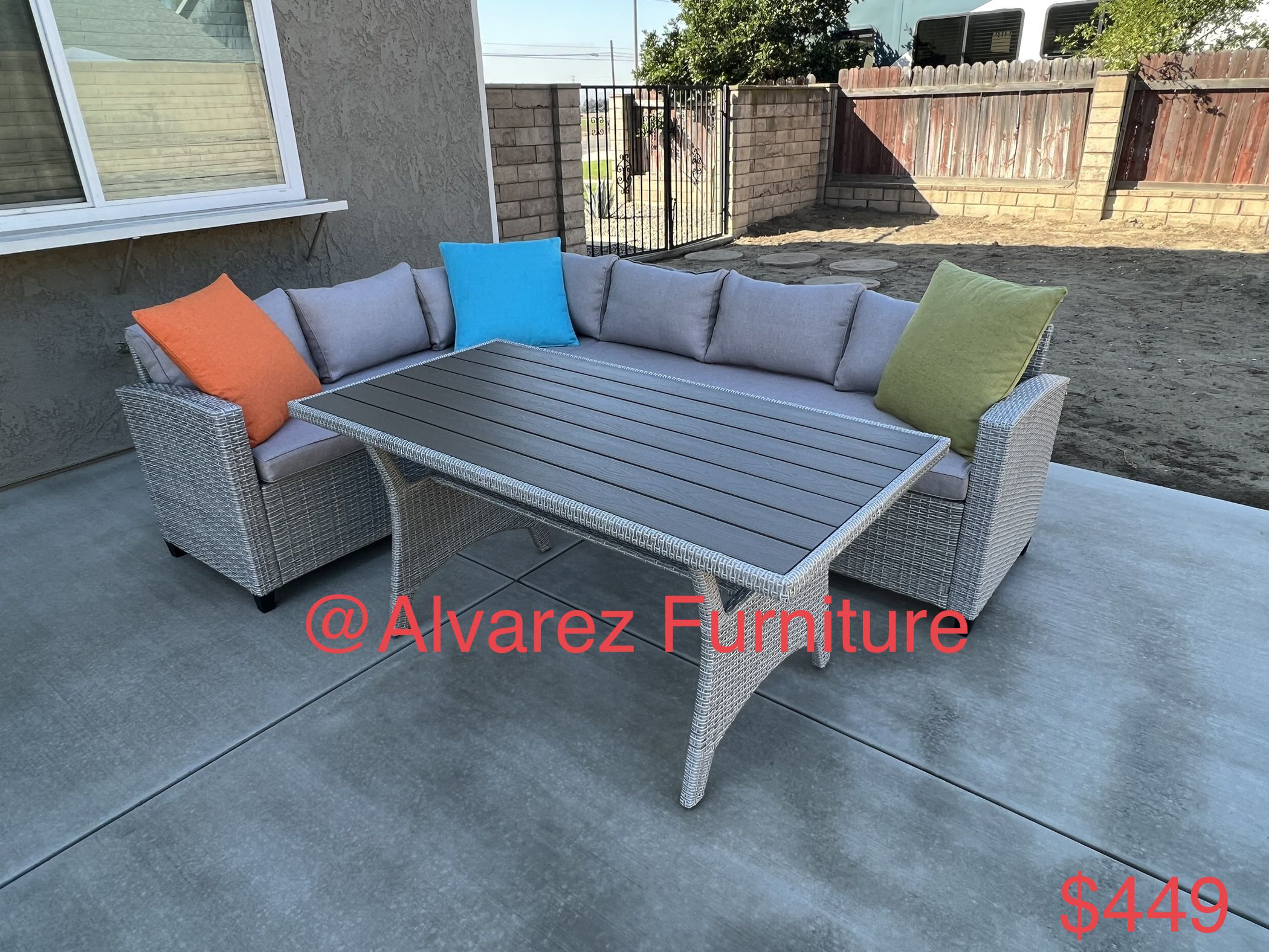 Patio Furniture, Outdoor Sectional With Table