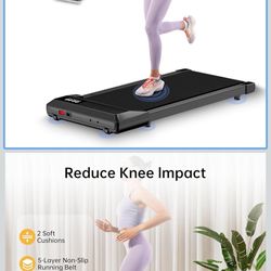 Walking Pad, Under Desk Treadmill for Home Office, LED Display, 2.5 HP Quiet Walking Jogging Machine，No-Assembly Walking pad Treadmill with APP and Re