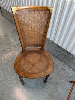 Vintage Drexel Heritage Cane Accent Chair– Faux Bamboo, Brass Details single (one). Gorgeous piece at an exceptional price!