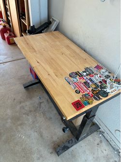 Husky adjustable height work bench