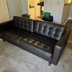 Black leather Couch