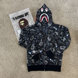 Black Space Camo Bape Hoodie Size Large