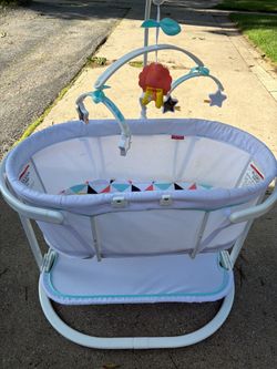 Fisher-Price Soothing Motions™ Bassinet, Fisher-Price , Pacific Pebble/Windmill, $60
