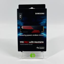 New Samsung 2280mm 990 Pro with Heatsink 4TB M.2 NVMe Gen 4.0 x 4 SSD MZ-V9P4T0