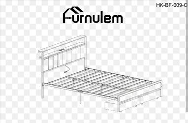 Furnulem Twin-Size Modern Platform Bed Frame