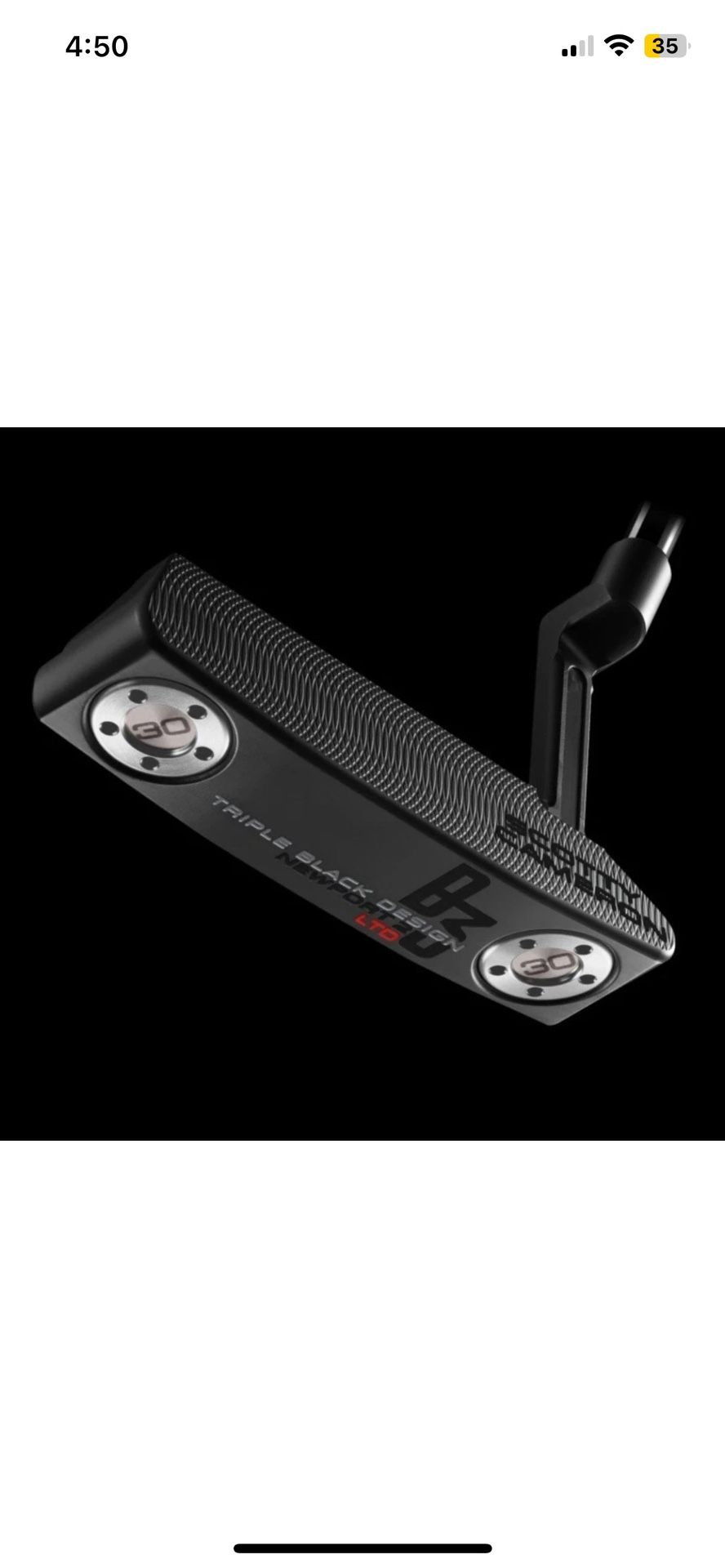 Brand New Scotty Cameron Triple black Newport 35’’