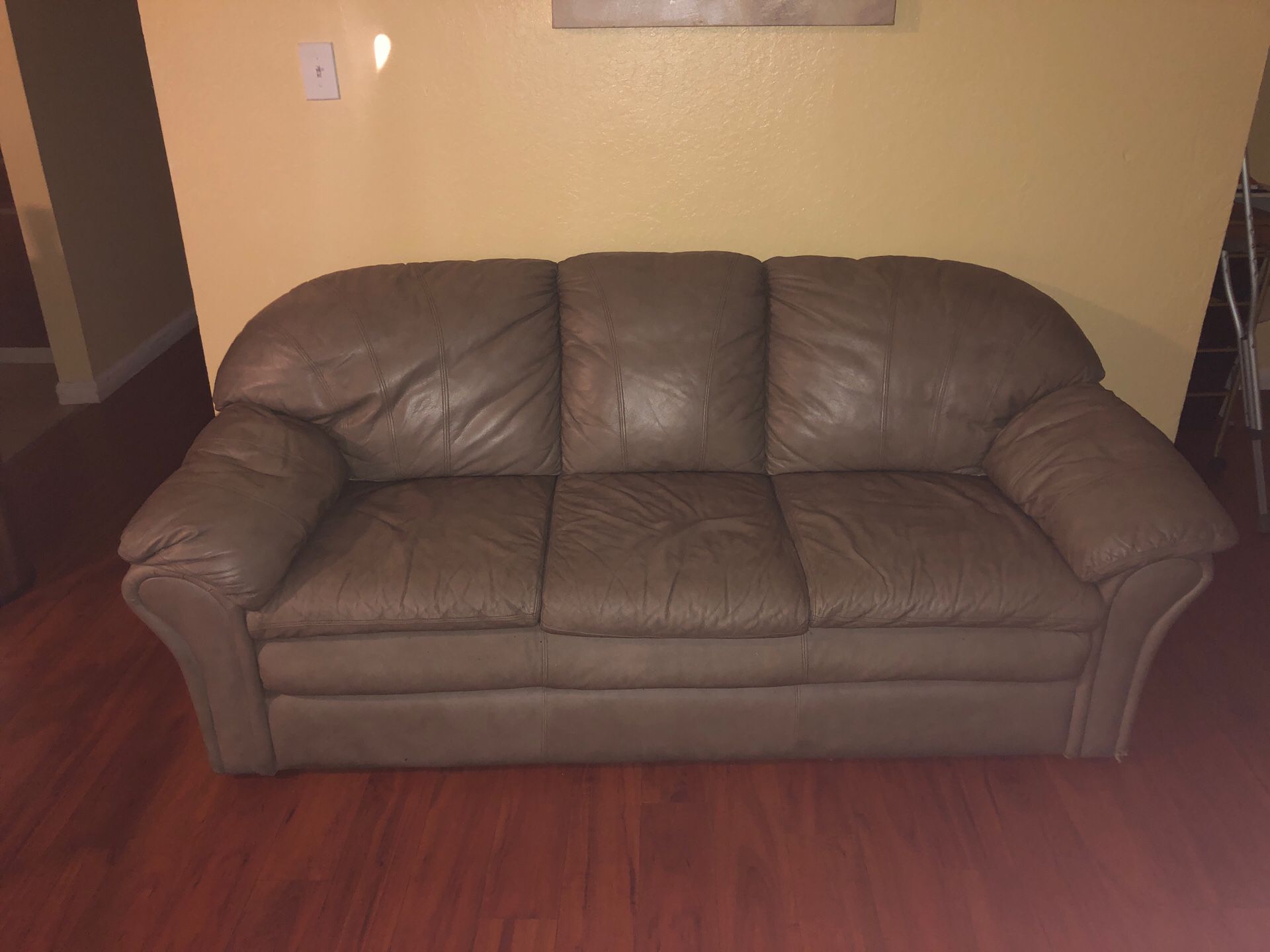 Real Italian Leather Couch/ Chair and Ottoman Set