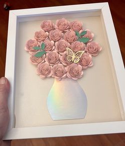 Custom Mothers Day Gift Box, Flower Bouquet Shadow Box