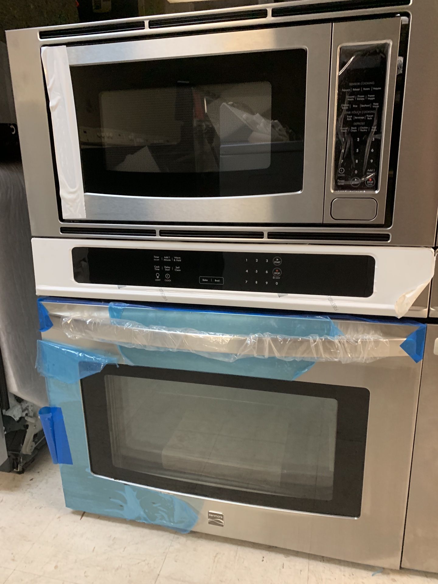 Brand new stainless wall oven and microwave combination 30"wide