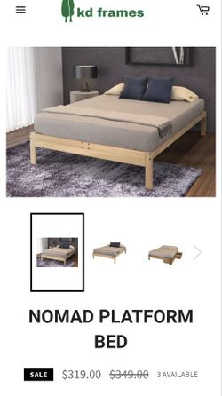 Solid Wood King Bed Frame