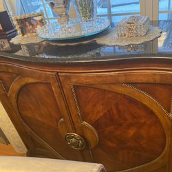 Marble Top Credenza And mirror