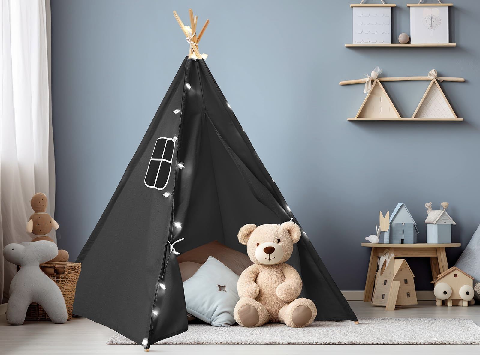 New Kids 3 Pack Slumber Party Movie Night Teepee Tents w/ Lights