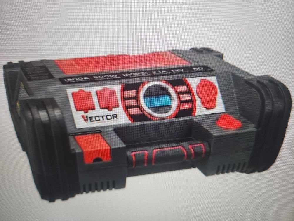 VECTOR 1200 Peak Automotive Jump Starter, Portable Power, 500W Inverter, 120 PSI Air Compressor