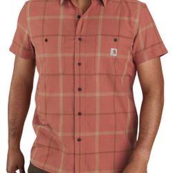 Carhartt Rugged Flex Plaid Short Sleeve Shirt LG