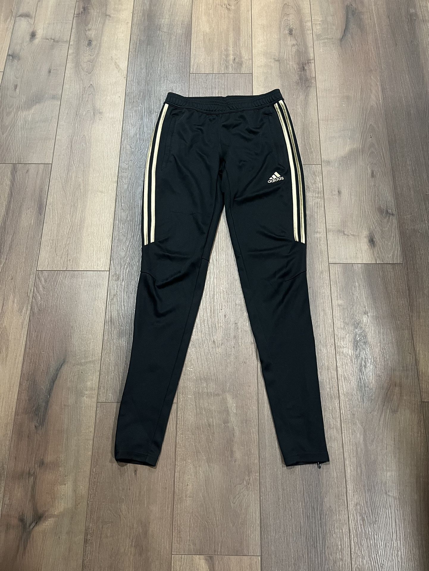 Adidas Men’s Black and Gold Joggers, Size: XS
