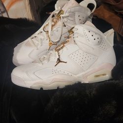 Air Jordan Retro 6 Gold Hoops Nike Size 10W