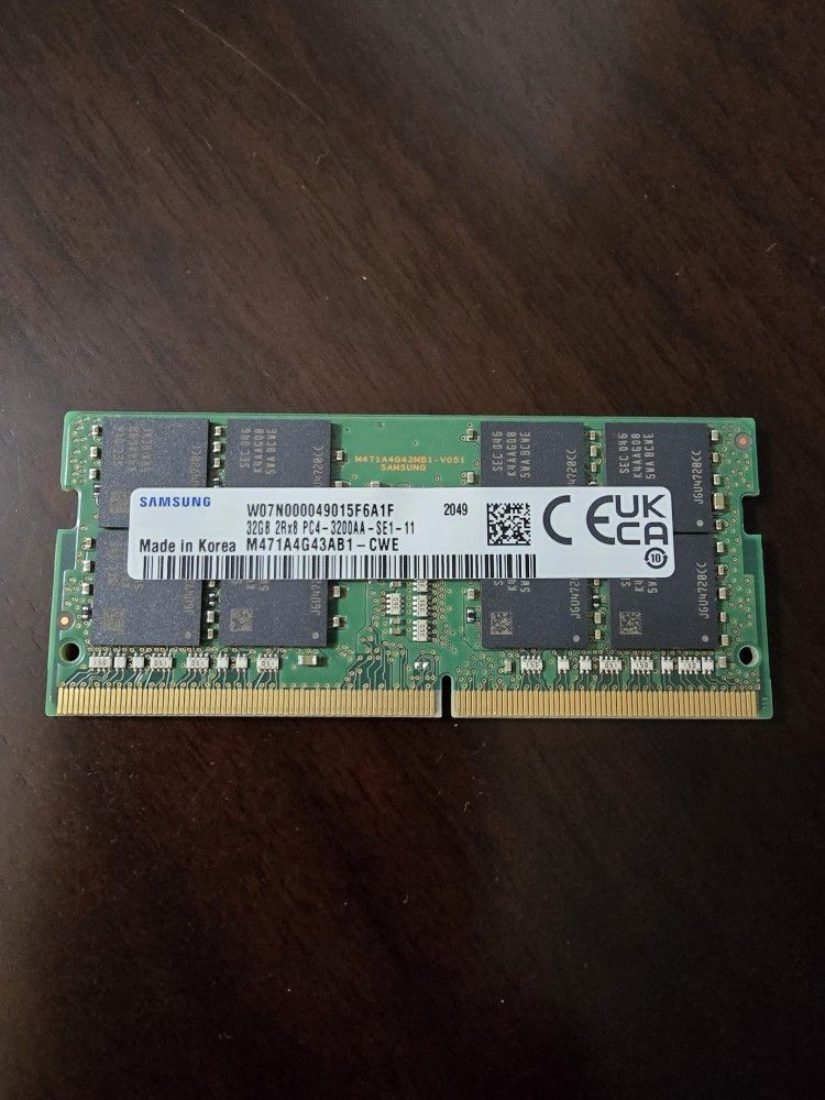 DDR4 x1 32GB SODIMM MEMORY/RAM 3200MHz