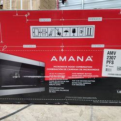 BRAND NEW Amana
1.6 cu. ft. Stainless Steel Electric 1000-Watt Over the Range Microwave