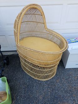 Wicker Basket For Dolls Blankets Or Bears