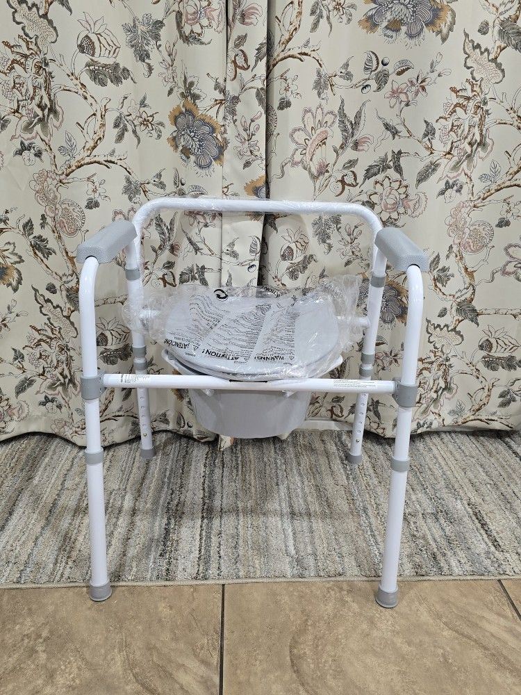 Medline 3-in-1 Steel Bedside Commode