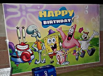 Soongebob Happy Birthday Background Banner
