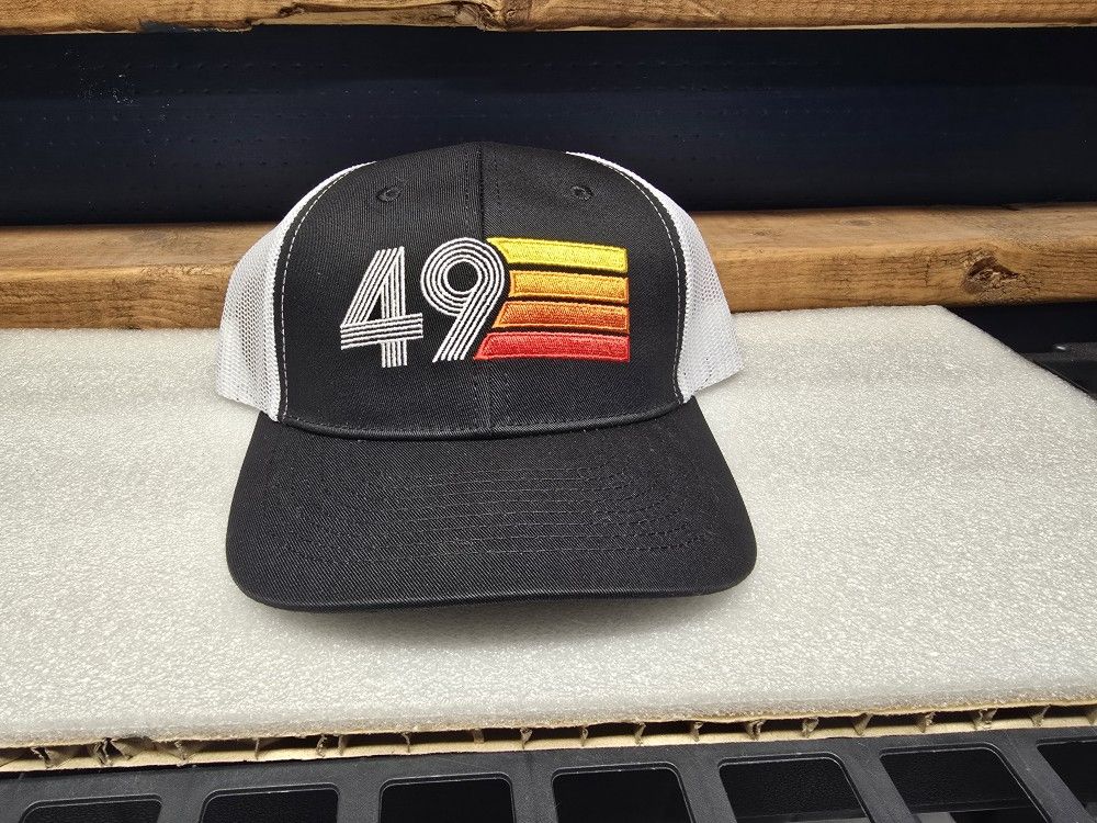 Retro Style Trucker Hat,  49-Yellow Orange Red (New Without Tags)