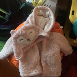 3 - 6 Months Cute Little Fleece Jacket W/hat