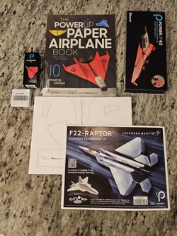 PowerUp 4.0 Smartphone-Controlled Paper Airplane Kit + Book & F-22 Plans